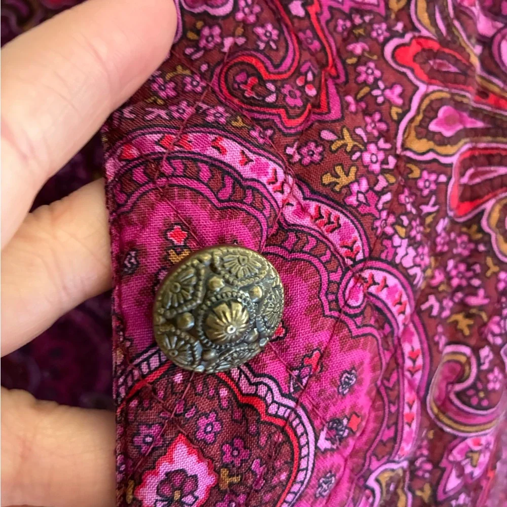 Vintage Purple Pink Paisley Quilted Jacket Size‎ 16W